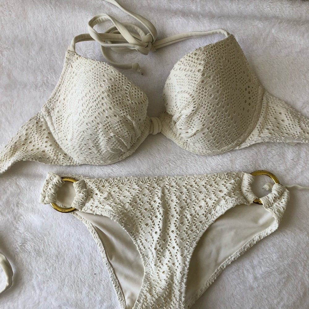 White crochet bikini